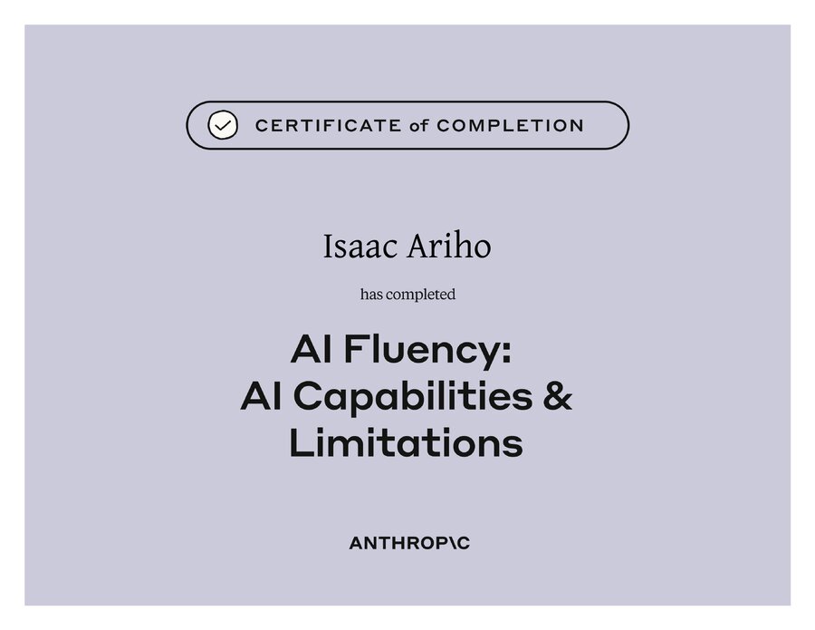 Anthropic AI Fluency certificate