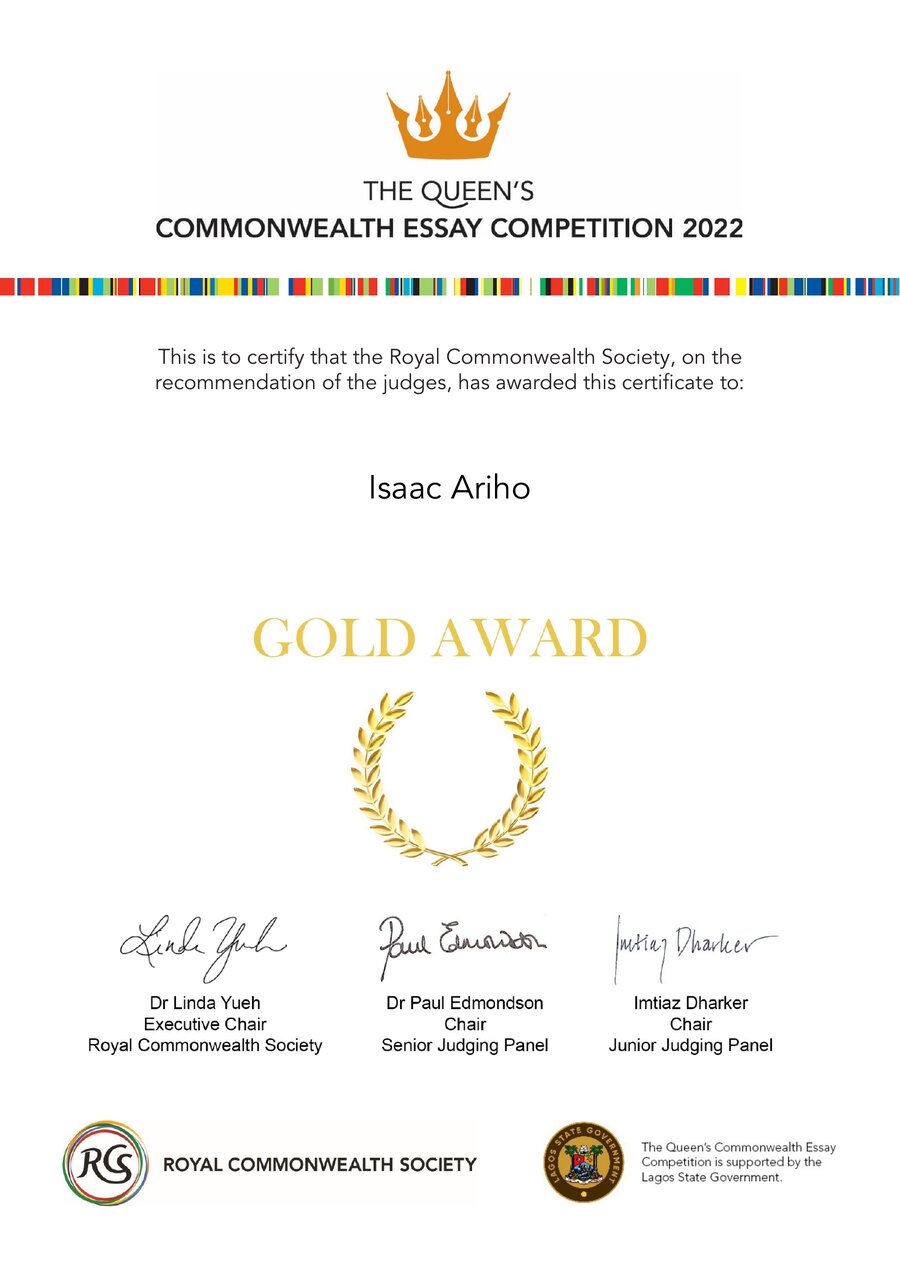Queen's Commonwealth Essay Competition Gold Award